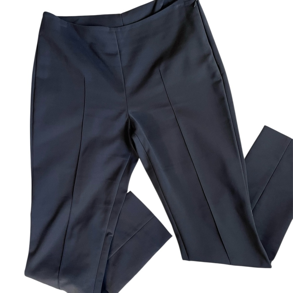 Akris Flat Front Seam Cotton Blend Skinny Leg Pants 4